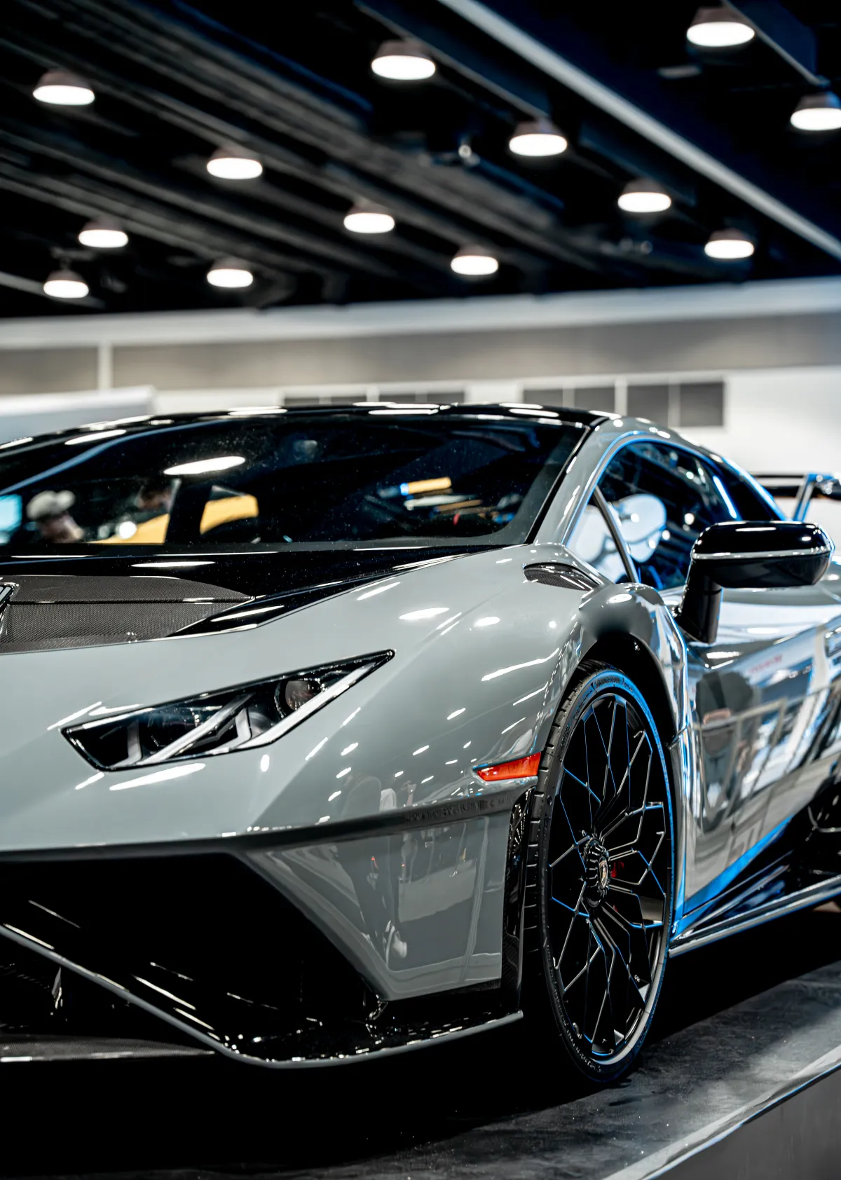 Vehicle displayed in a dealer showroom